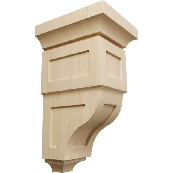 Ekena Millwork 6"W x 6 3/4"D x 12"H Large Reyes Wood Corbel, Rubberwood CORW06X06X12RYRW - main